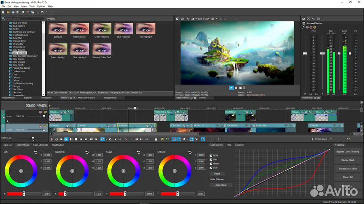 Монтаж видеороликов/цветокоррекция