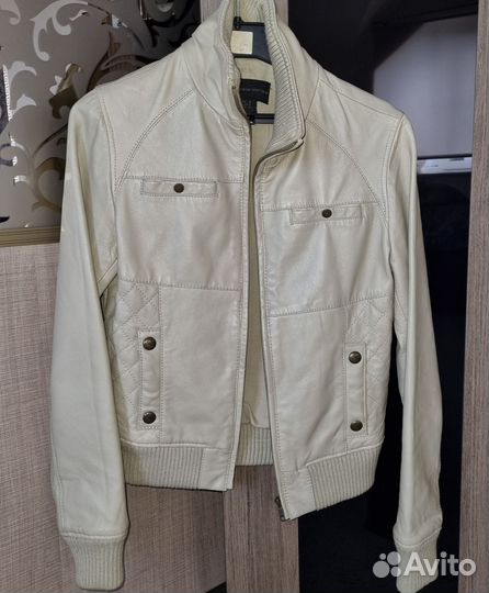 Кожаная куртка mango