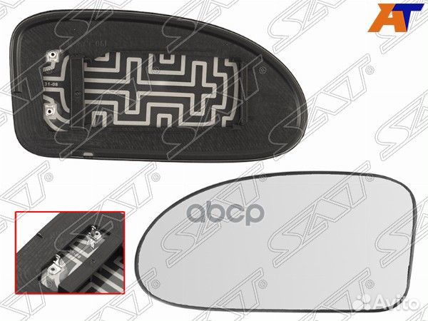 Полотно зеркала ford focus 98-04 LH сферическое