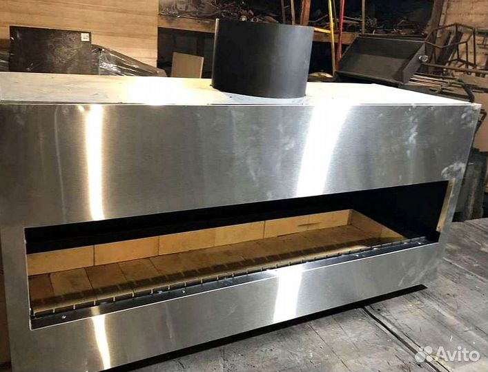 Мангал для кафе с вытяжкой и зонтом