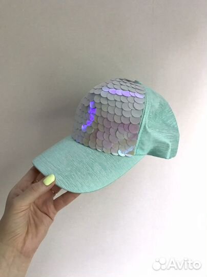 Кепка для девочки новая голубая (Бейсболка)