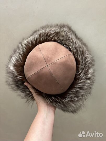 Шапка енот коричневая