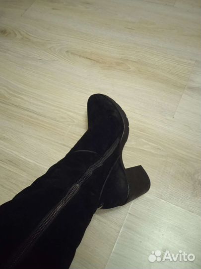 Сапоги зимние натуральная замша ботфорты 37 размер