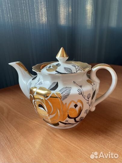 Заварочный чайник золотая роза