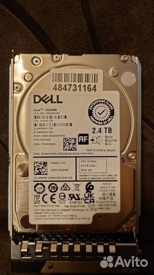 Dell HDD и SSD (1.92TB,2.4TB,800GB) 2.5 SAS,sata