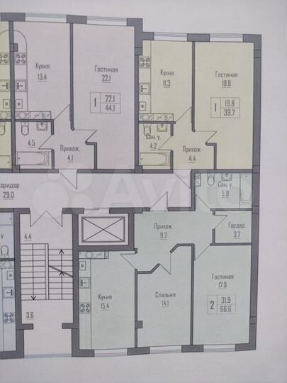 2-к. квартира, 66 м², 5/10 эт.