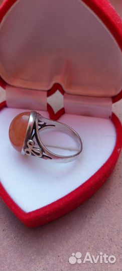 Серебряное кольцо с сердоликом 875 СССР