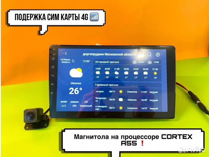 Магнитола 8 ядер 4/32gb 9дюймов\SIM\DSP