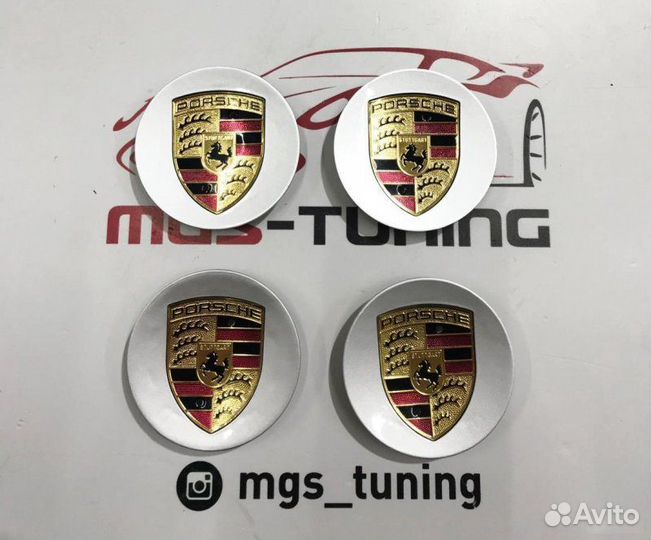 Колпачки в ступицы Porsche серые 76м. 4 шт