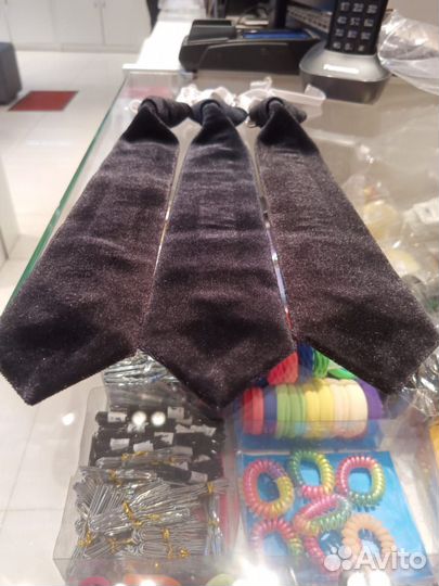 Галстук бархатный черный 29 см бальные танцы