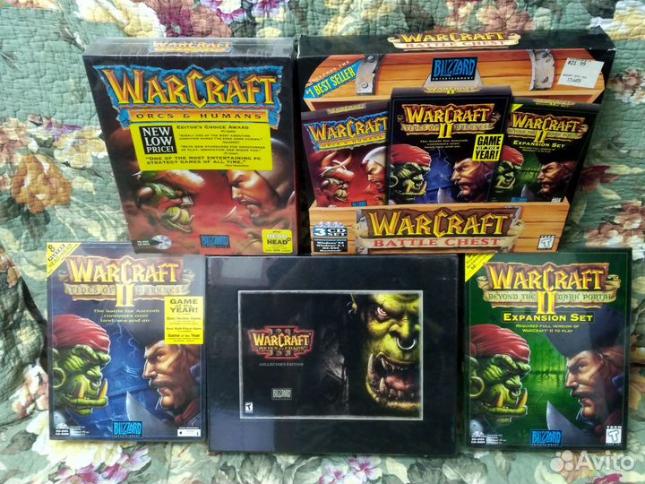 Коллекция игр по warcraft из США в плёнке