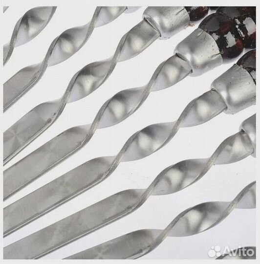 Шампур из нержавеющей стали 500х12х3 мм. с деревян