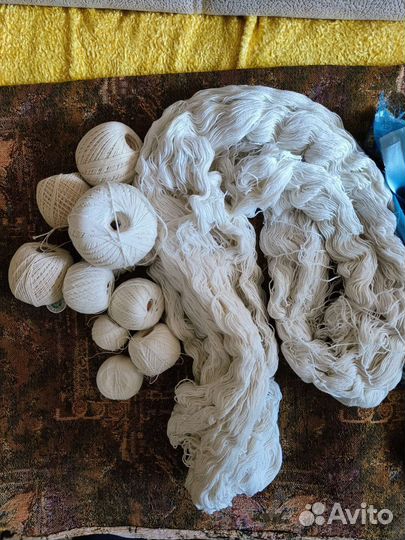 Нитки хб для вязания и тесьма