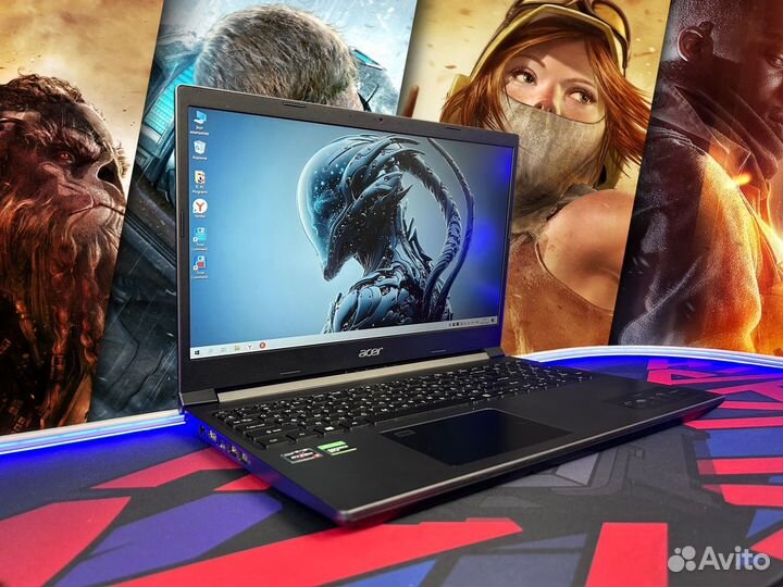 Игровой ноутбук Acer / GTX 1650Ti / 16GB / Ryzen 7