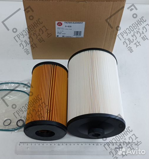 Фильтр масляный, комплект 2 шт, VIC (Япония) O-635