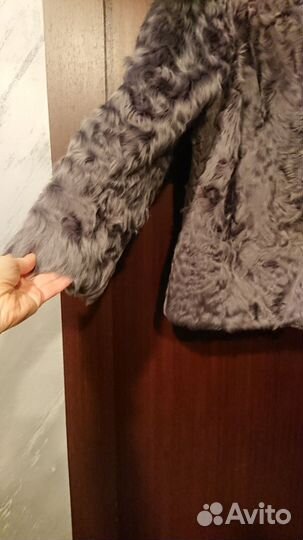 Шуба полушубок из козлика серый