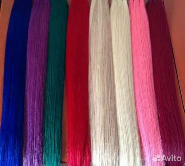 Цветные пряди для наращивания натуральные