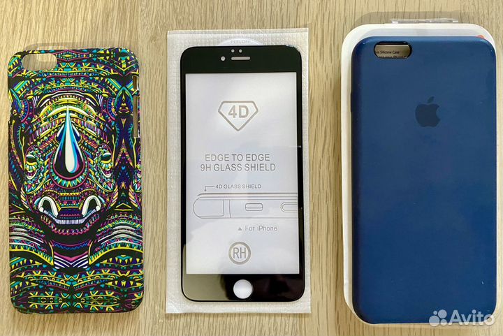 Чехлы + стекло iPhone 6/6s Plus +
