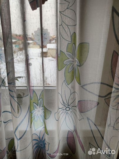 Тюль-штора под лен