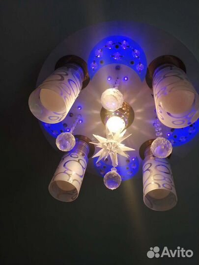 Люстра потолочная с цветной Led подсветкой