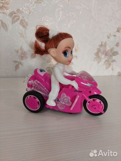 Игрушка Мотоцикл с куклой (на батарейках)