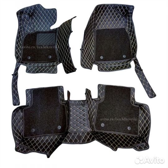 Коврики премиум BMW X6 F16 +ковры пвх. Чёрн/беж