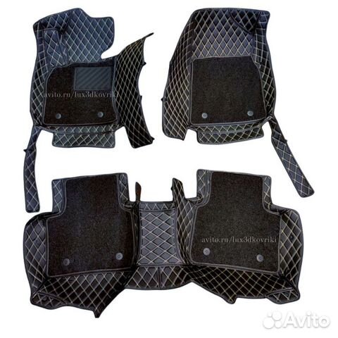 Коврики премиум BMW X6 F16 +ковры пвх. Чёрн/беж
