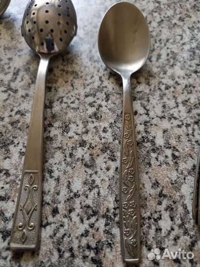 Столовые приборы СССР нерж : вилка, чайные ложки