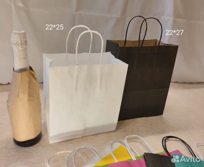 Крафт пакет с крученой ручкой