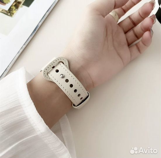 Ремшок браслет кожа для apple watch 42/44/45/49 mm