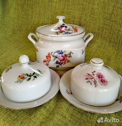 Супница, масленки. ГДР. Польша. Чехословакия