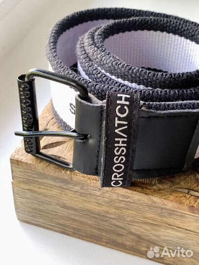 Ремень женский Crosshatch. Белый, синий, черный