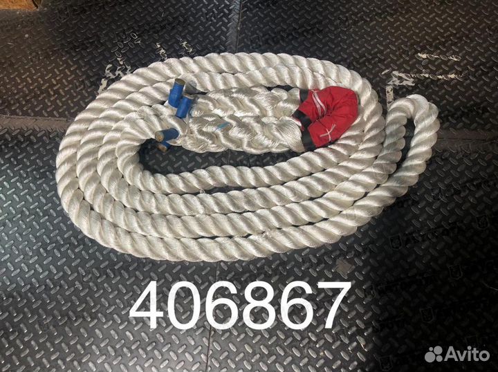 Трос буксировочный 57т/10м/64мм, рывковый, канат