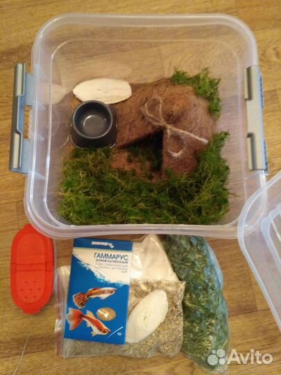 Мат и домик кокосовые в террариум улиткарий