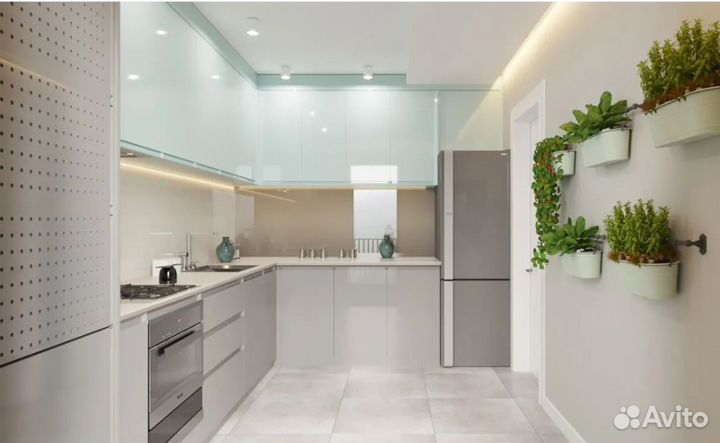 Кухонный гарнитур бежевый цена за всё