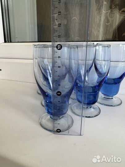 Фужеры бокалы кобальтовое стекло винтаж СССР