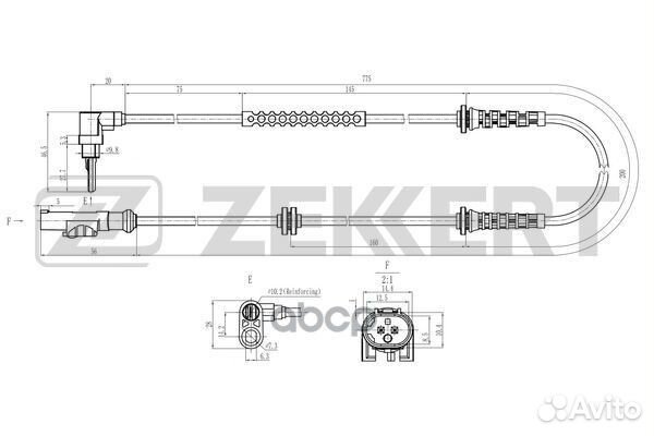 Датчик ABS передн. Fiat Punto (199) 08- Grande