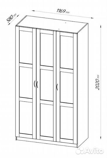 Шкаф для одежды трехдверный Тодален (Пегас), IKEA