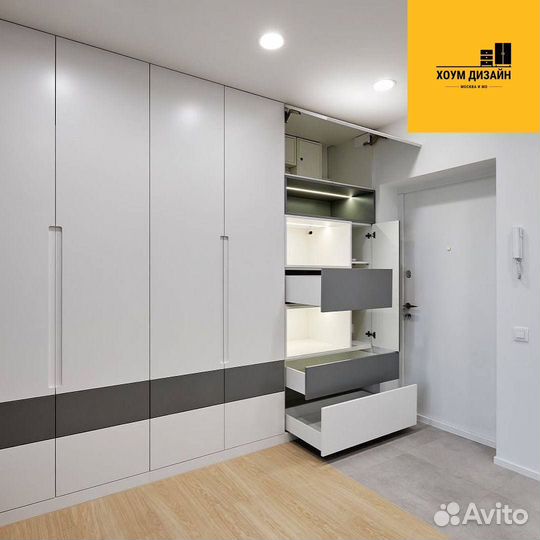 Шкаф распашной с фрезерованными фасадами