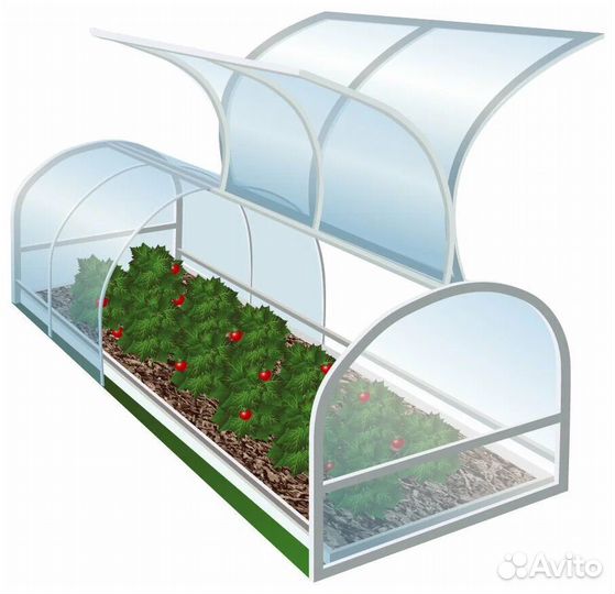 Парник Ранний 1,14*2 м, h 0,87 м