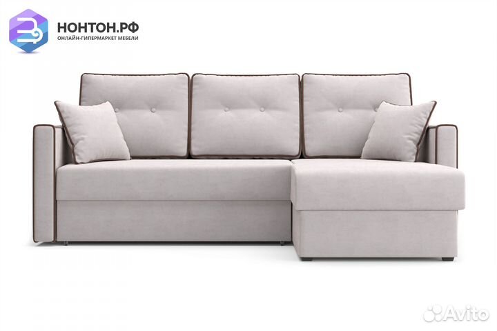 Диван угловой дельфин Леон бежевый