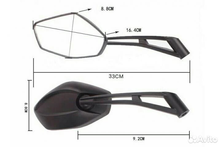 Зеркала универсальные для мотоцикла и скутера