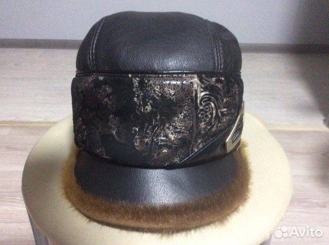 Шапка кепка кожаная женская