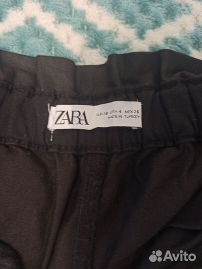 Кожаные брюки zara m и юбка