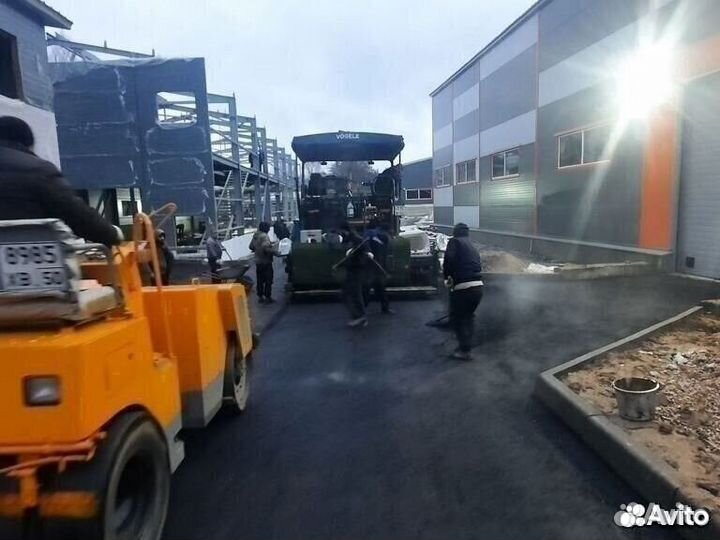 Асфальтирование дорог, укладка асфальта яичный