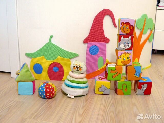 Мягкая пирамидка и кубики "Мякиши" для малышей
