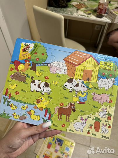 Деревянные пазлы в рамке