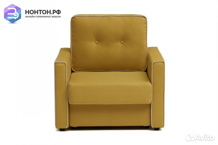 Кресло еврокнижка Леон горчичное