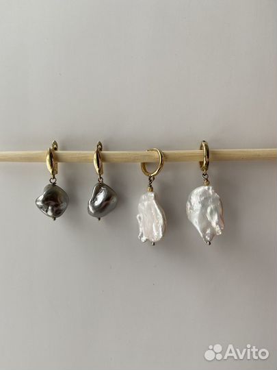 Серьги с натуральным перламутром