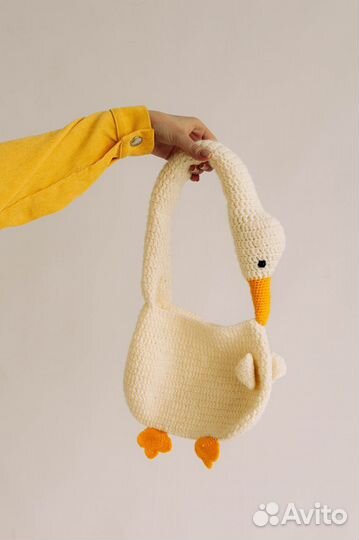 Вязаная сумка «гусь». Ручная работа
